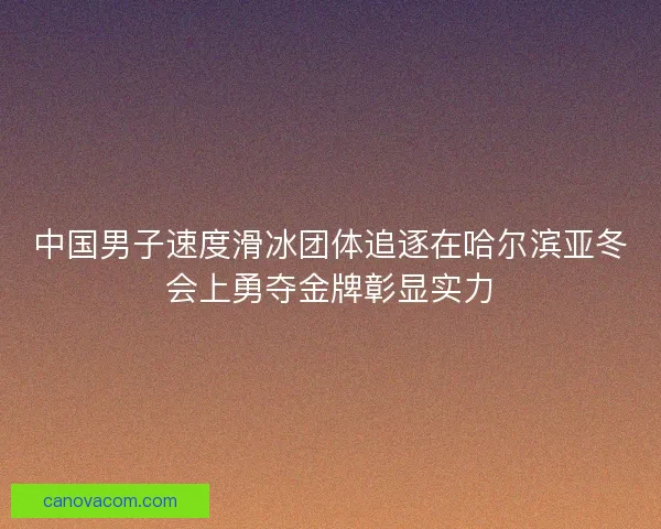 中国男子速度滑冰团体追逐在哈尔滨亚冬会上勇夺金牌彰显实力