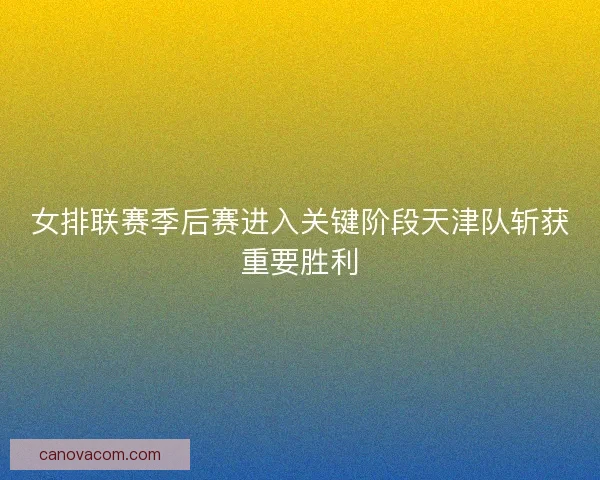 女排联赛季后赛进入关键阶段天津队斩获重要胜利